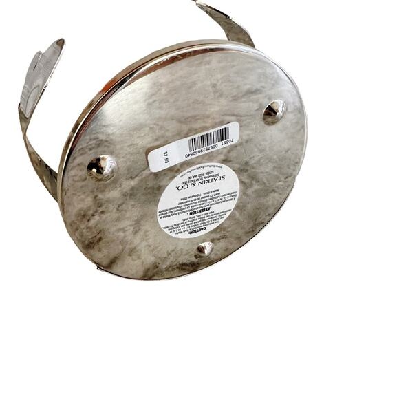 Bath & Body Works Slatkin Snowman Tall Chrome Silver Metal 3-Wick Candle Holder - Picture 6 of 6